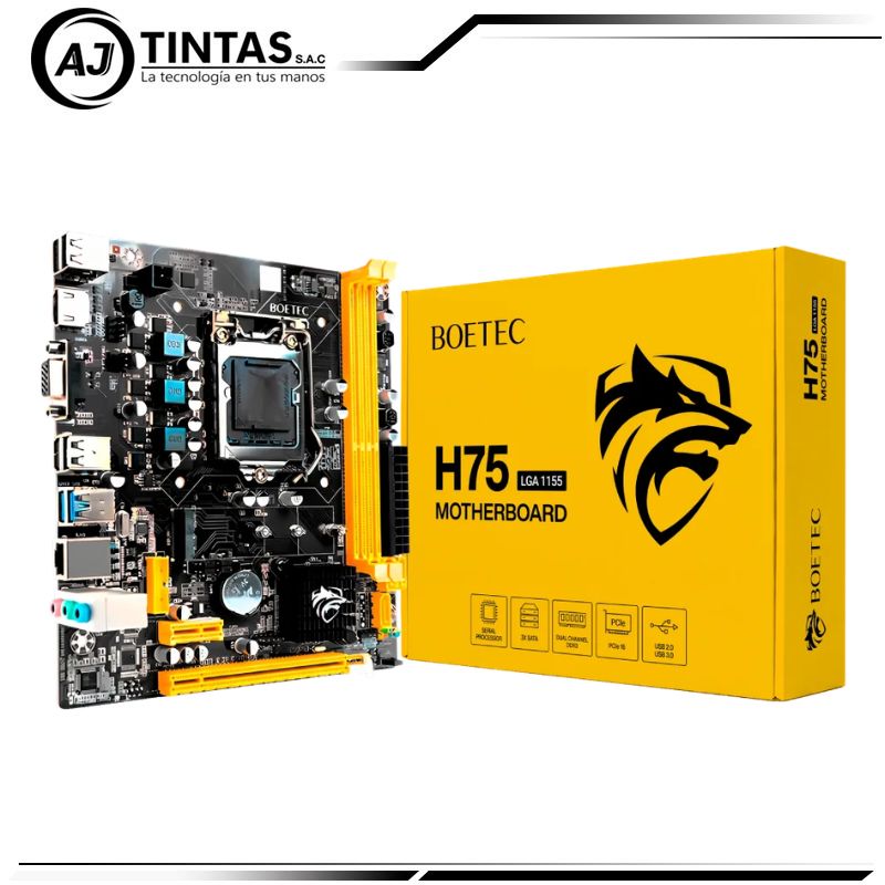 Diseño sin título (23) PLACA MADRE BOETEC H75 INTEL LGA 1155 DDR3 MICRO-ATX - Imagen 1
